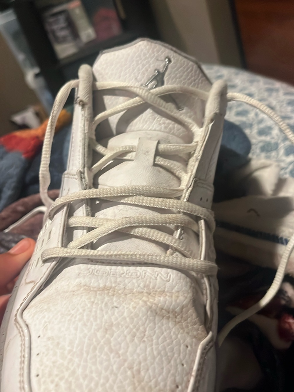 Nike Kids White High-Top Sneakers with Silver Jumpman